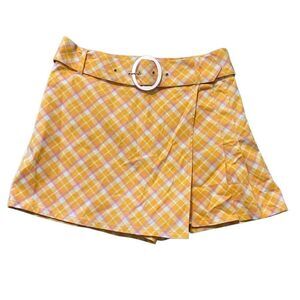 Urban outfitters orange plaid skort size 6